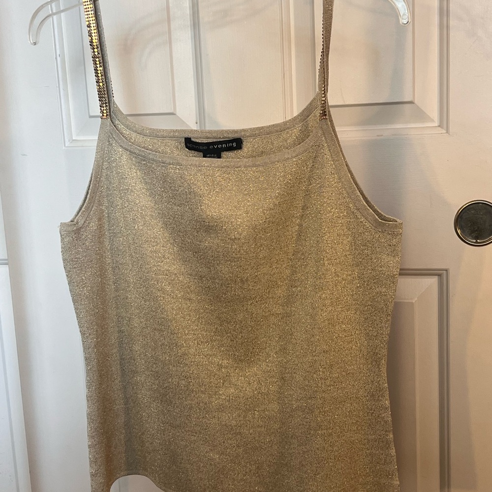 Gold Camisole Top, accented w/Gold sequins